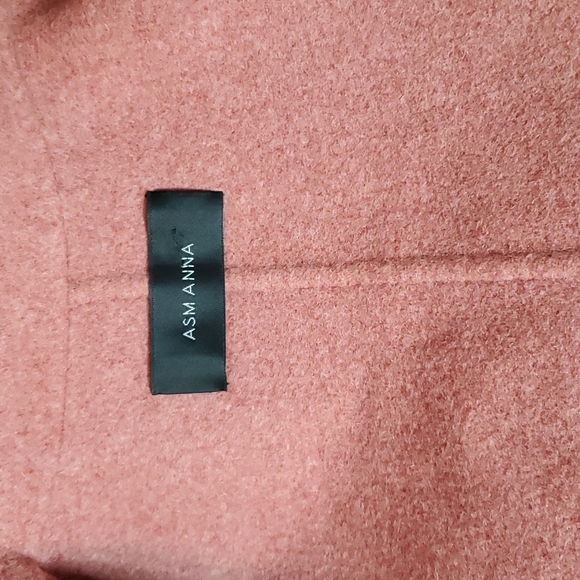 Asm Anna 50s Inspired Wool Blend Blush Red Fit and Flare Long Overcoat - Picture 3 of 10